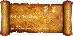 Reha Meliton névjegykártya